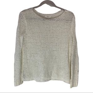 Lou & Grey Sweater Small S Womens Open Knit Ivory Long Sleeve.‎ 
4027